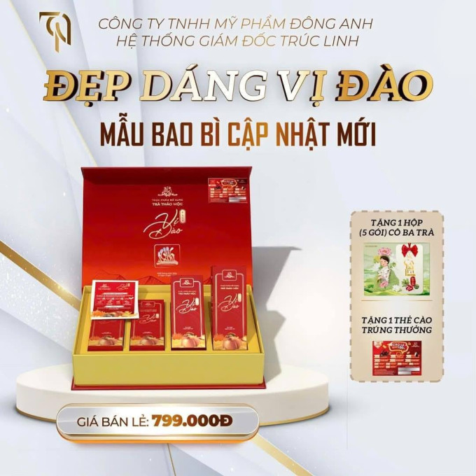 Trà Thảo Dược Vị Đào Mẫu Mới – Hộp 20 Gói – Cam Kết Chính Hãng