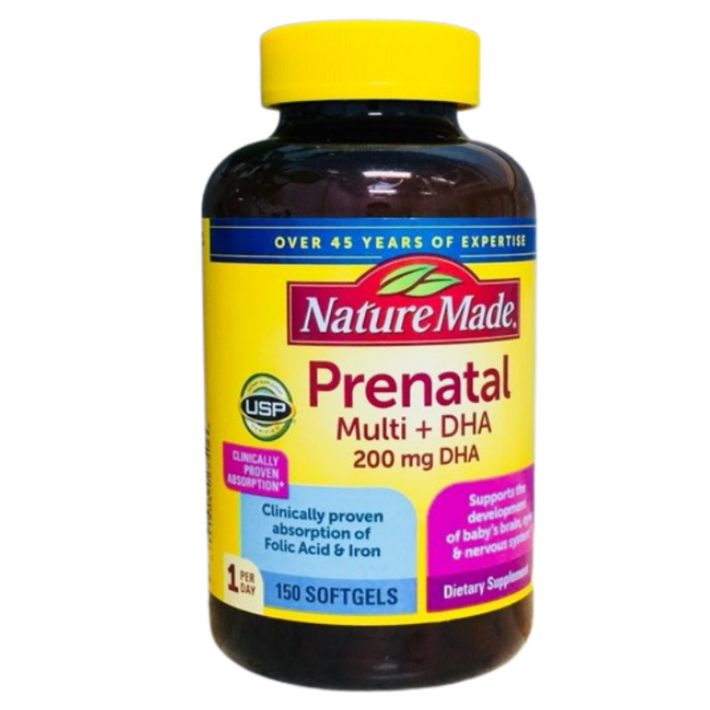 Vitamin Cho Bầu Nature Made Prenatal Multi + DHA 200mg