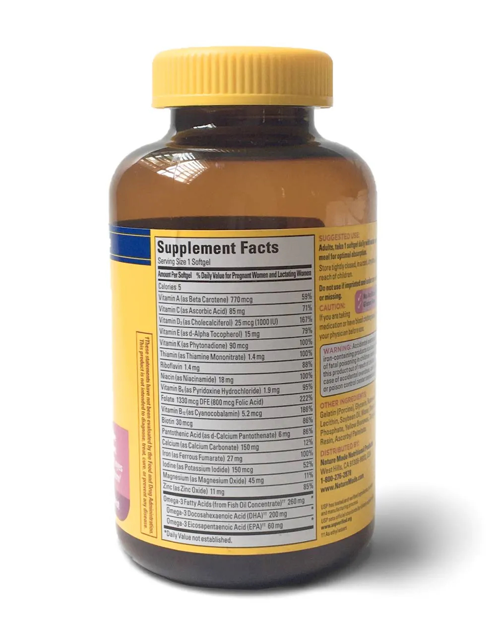 Thành phần Nature Made Prenatal Multi + DHA