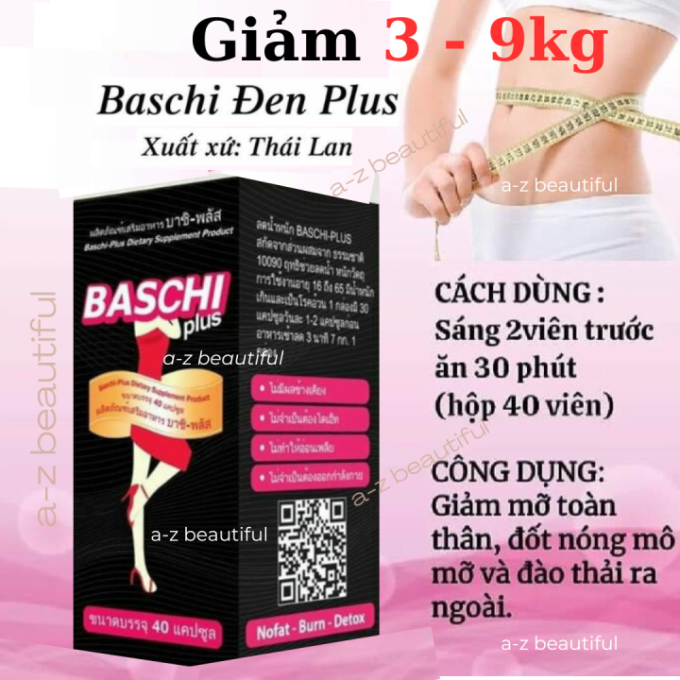 Giảm Cân Baschi Đen Plus Thái Lan 40 Viên – Hàng Chính Hãng