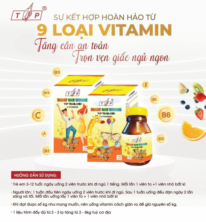 Vitamin Tăng Cân TP Thái Lan Hộp 100 Viên – Hàng Chính Hãng