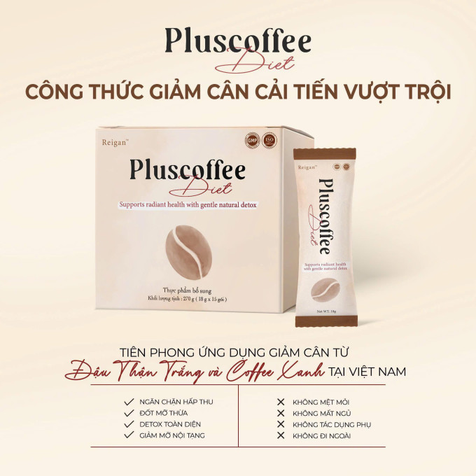 Cà Phê Giảm Cân Pluscoffee Diet – Hộp 15 Gói – Chuyên Dành Cho Cơ Địa Khó Giảm
